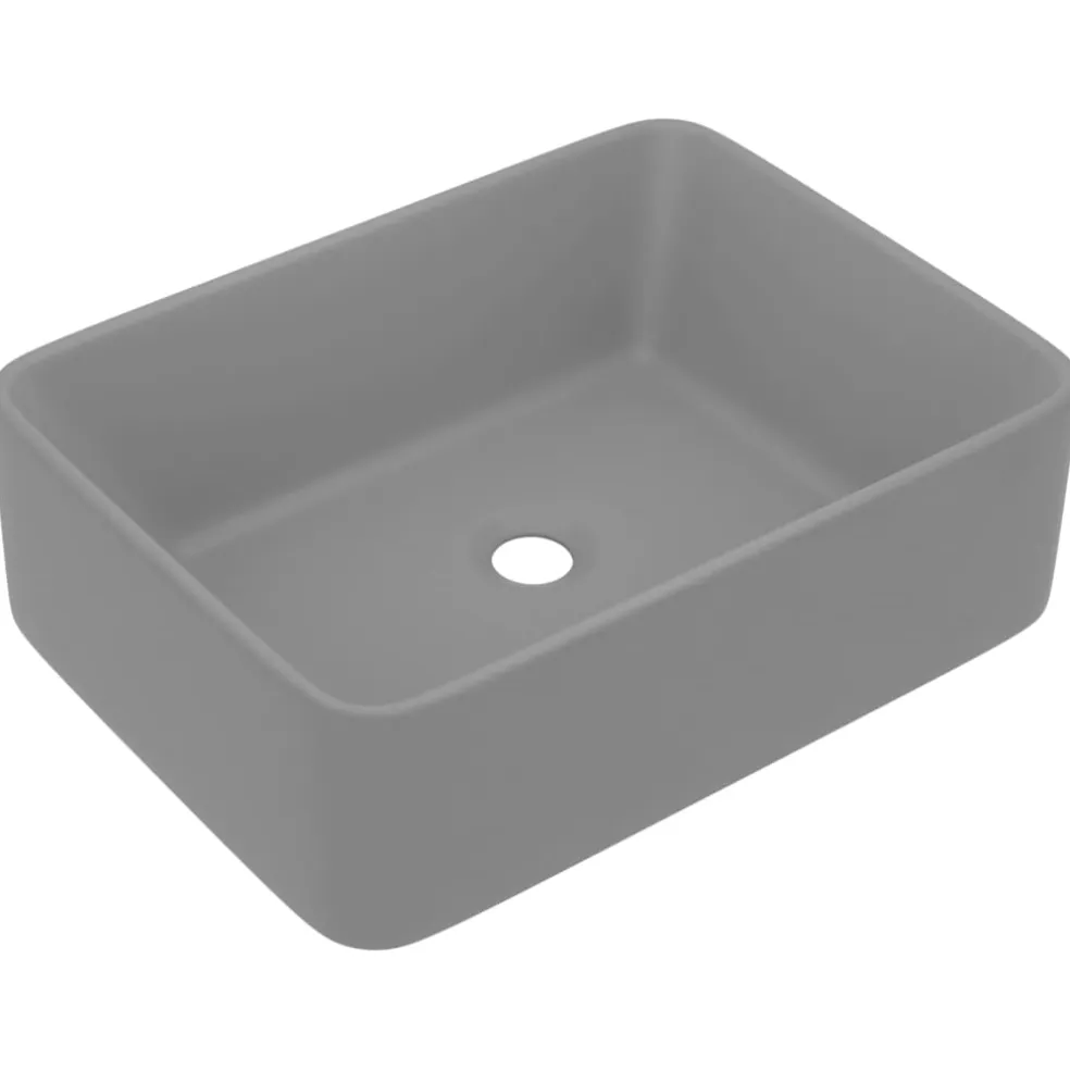 vidaXL Wastafel 41x30x12 cm keramiek matcrème