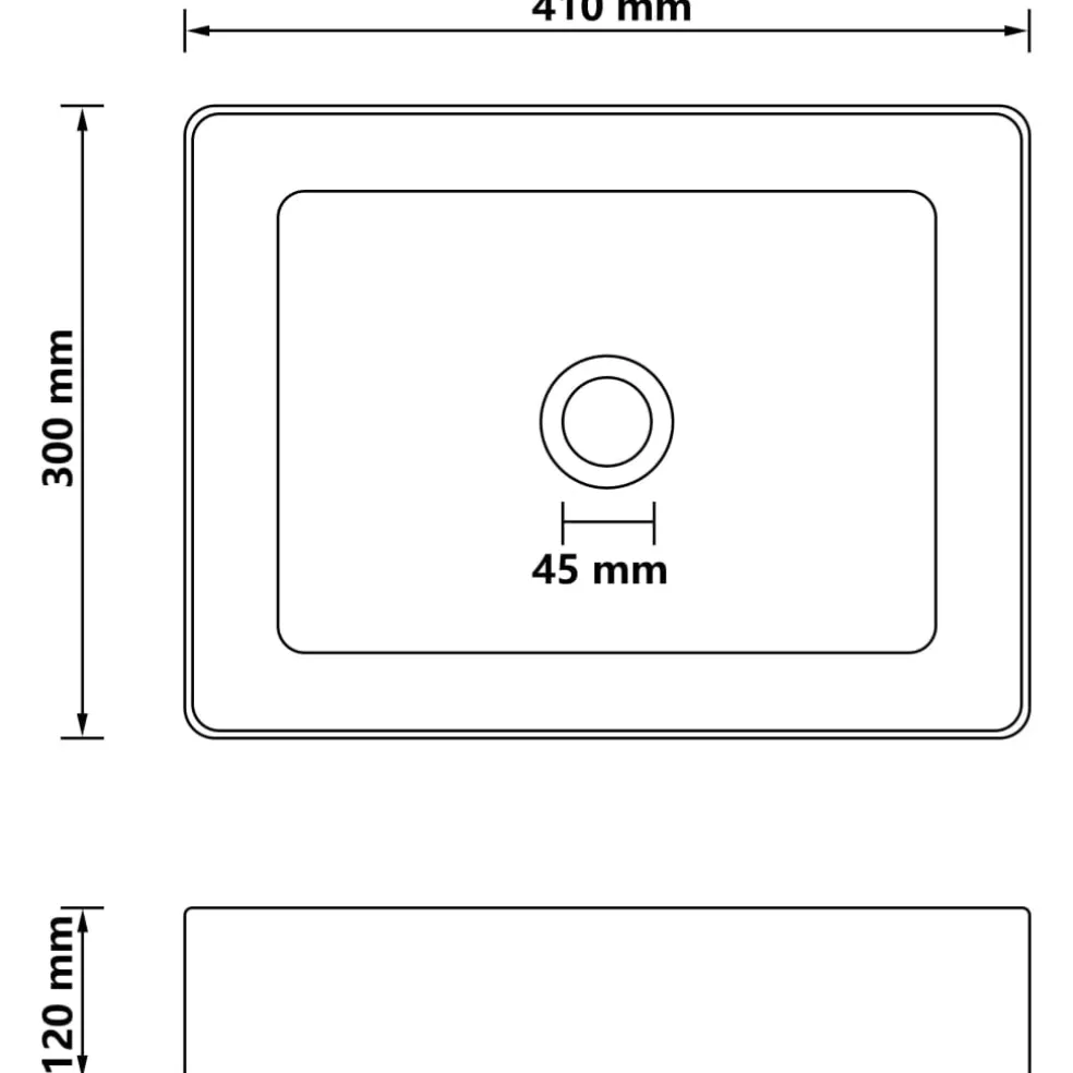 vidaXL Wastafel 41x30x12 cm keramiek matwit