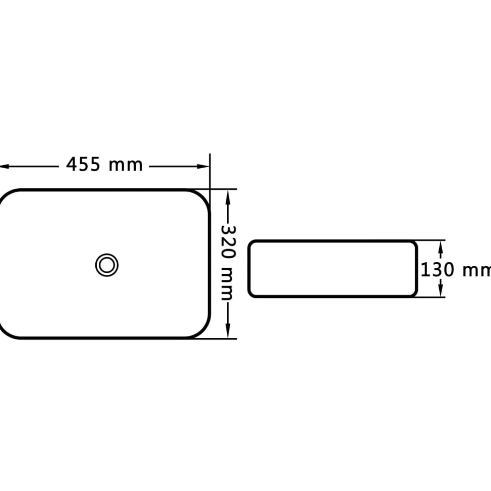 vidaXL Wastafel 45,5x32x13 cm keramiek wit