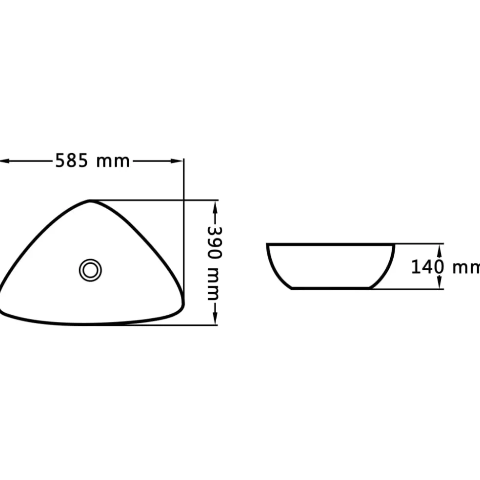 vidaXL Wastafel 58,5x39x14 cm keramiek wit