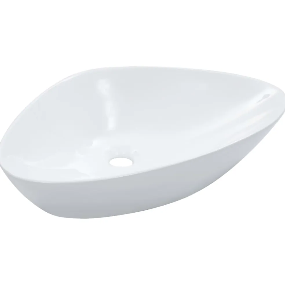 vidaXL Wastafel 58,5x39x14 cm keramiek wit