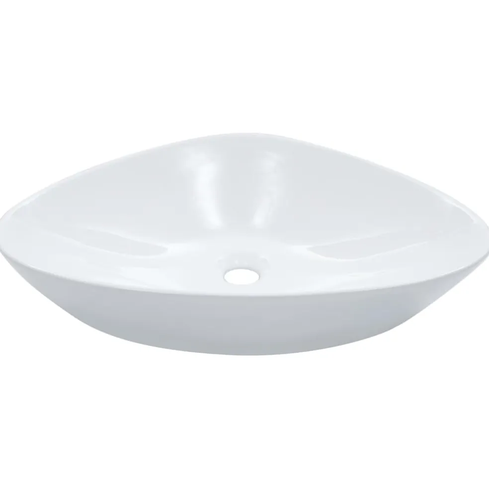 vidaXL Wastafel 58,5x39x14 cm keramiek wit
