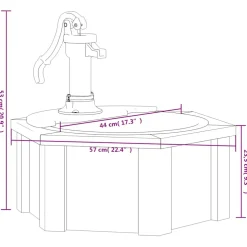vidaXL Waterfontein met pomp 57x57x53 cm massief vurenhout
