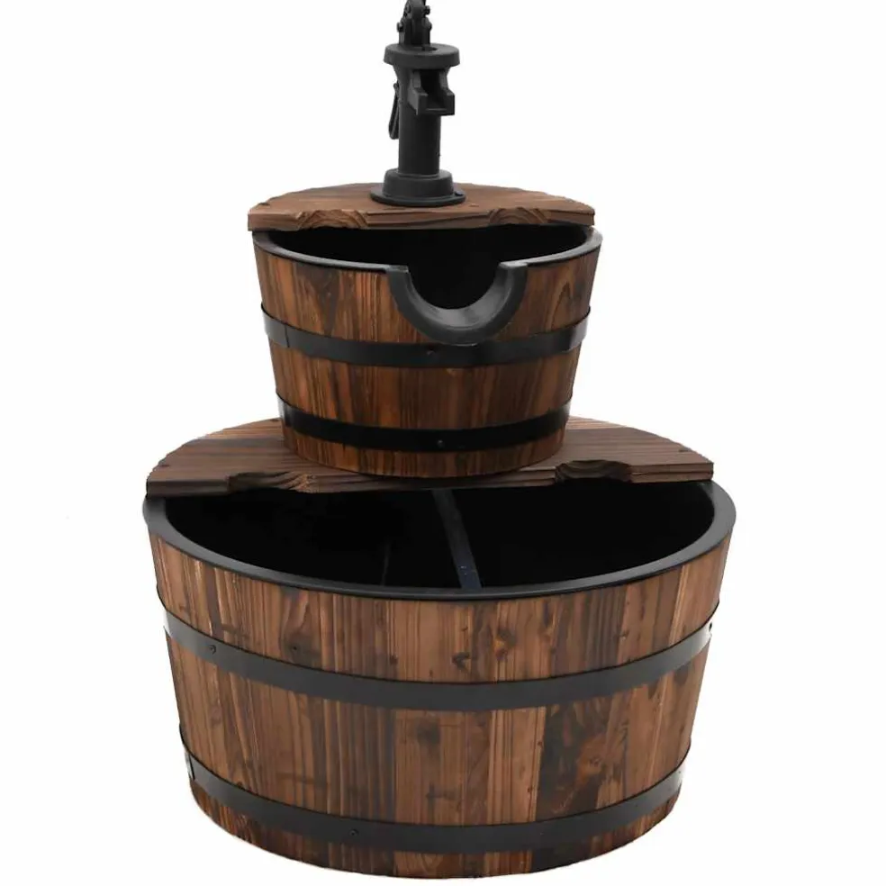 vidaXL Waterfontein met pomp 44,5x44,5x58 cm massief vurenhout
