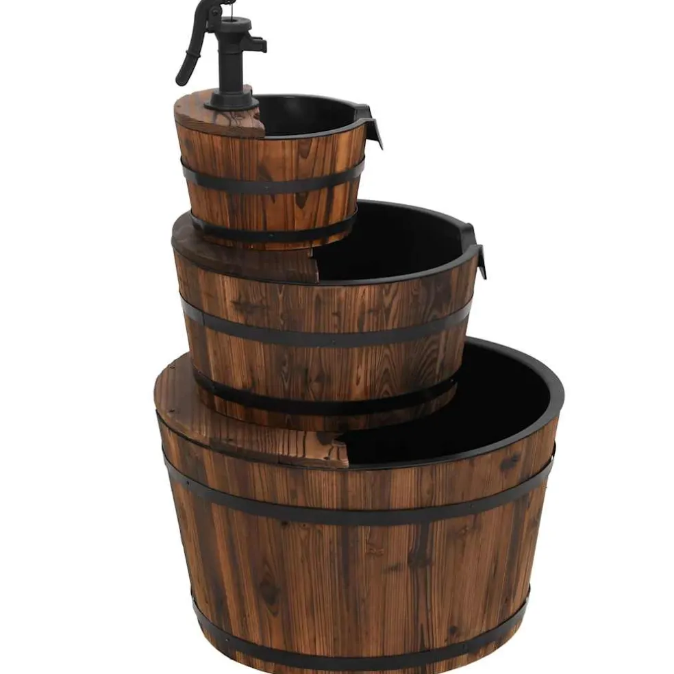vidaXL Waterfontein met pomp 60x60x94 cm massief vurenhout