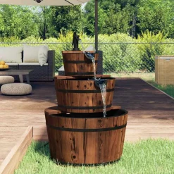 vidaXL Waterfontein met pomp 60x60x94 cm massief vurenhout