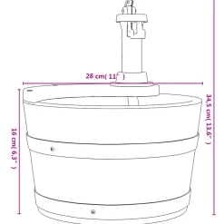 vidaXL Waterfontein met pomp 28x28x34,5 cm massief vurenhout