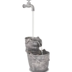 vidaXL Waterornament met kraan en emmers polyresin