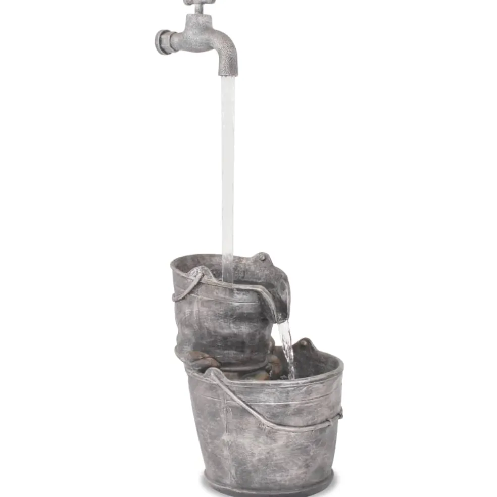 vidaXL Waterornament met kraan en emmers polyresin