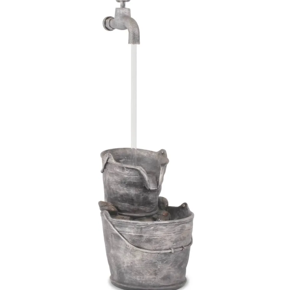 vidaXL Waterornament met kraan en emmers polyresin