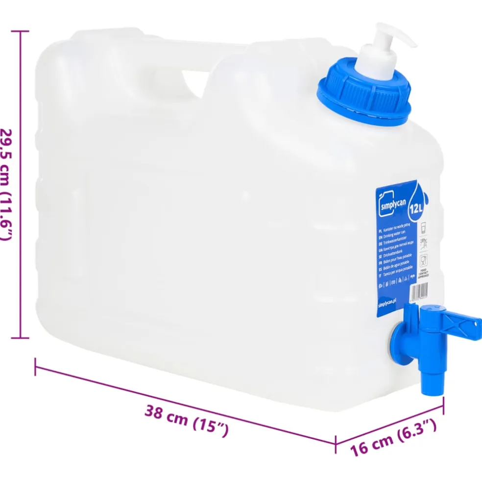 vidaXL Watertank met kraan en zeepdispenser 10 L kunststof