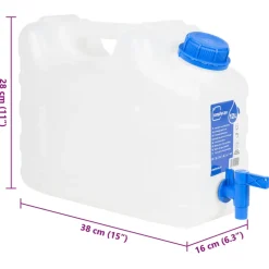 vidaXL Watertank met kraan 10 L kunststof transparant