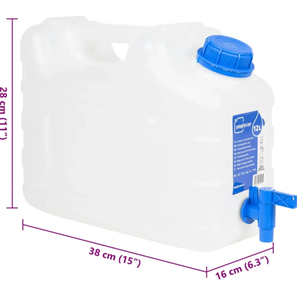 vidaXL Watertank met kraan 10 L kunststof transparant