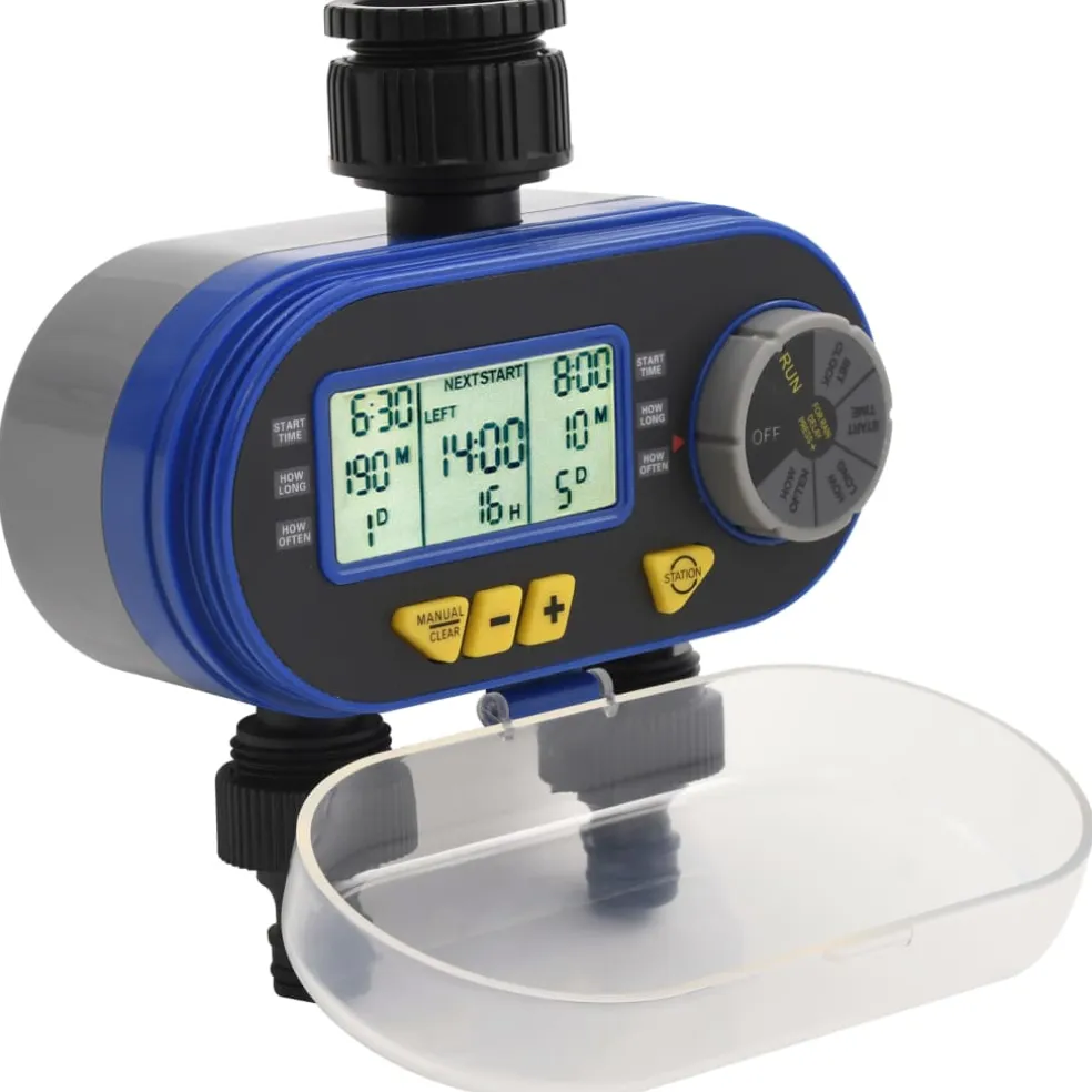 vidaXL Watertimer met dubbele uitgang automatisch digitaal
