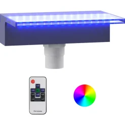 vidaXL Watervaloverlaat met RGB LED's 30 cm roestvrij staal