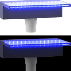vidaXL Watervaloverlaat met RGB LED's 30 cm roestvrij staal