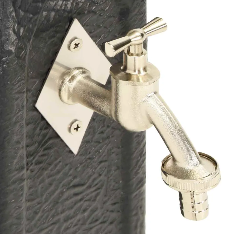 vidaXL Waterzuil met kraan steen-look antracietkleurig
