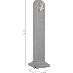vidaXL Waterzuil met kraan steen-look lichtgrijs