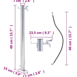 vidaXL Waterzuil rond 40 cm roestvrij staal