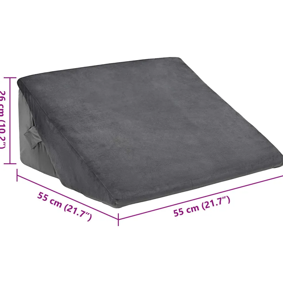 vidaXL Wedge Kussen Grijs 55 x 55 x 26 cm Traagschuim