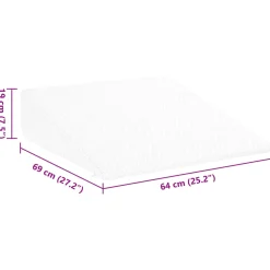 vidaXL Wedge Kussen 69 x 64 x 19 cm Medium Traagschuim Wit