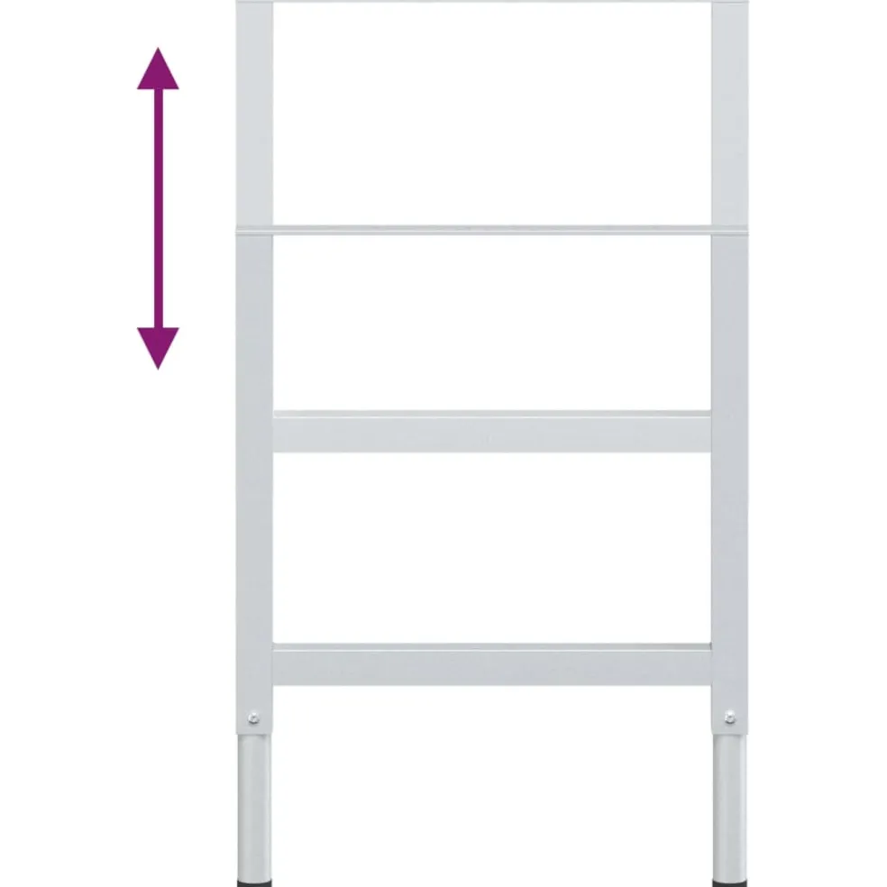 vidaXL Werkbankframes verstelbaar 2 st 55x(69-95,5) cm metaal grijs