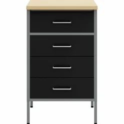 vidaXL Werkbank met lade met opslag Zwart en Grijs 50 x 55 x 85 cm