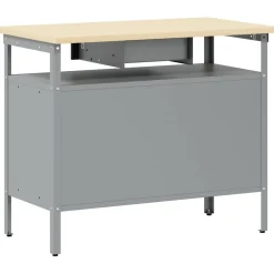 vidaXL Werkbank met lade met plank Zwart en Grijs 100 x 55 x 85 cm