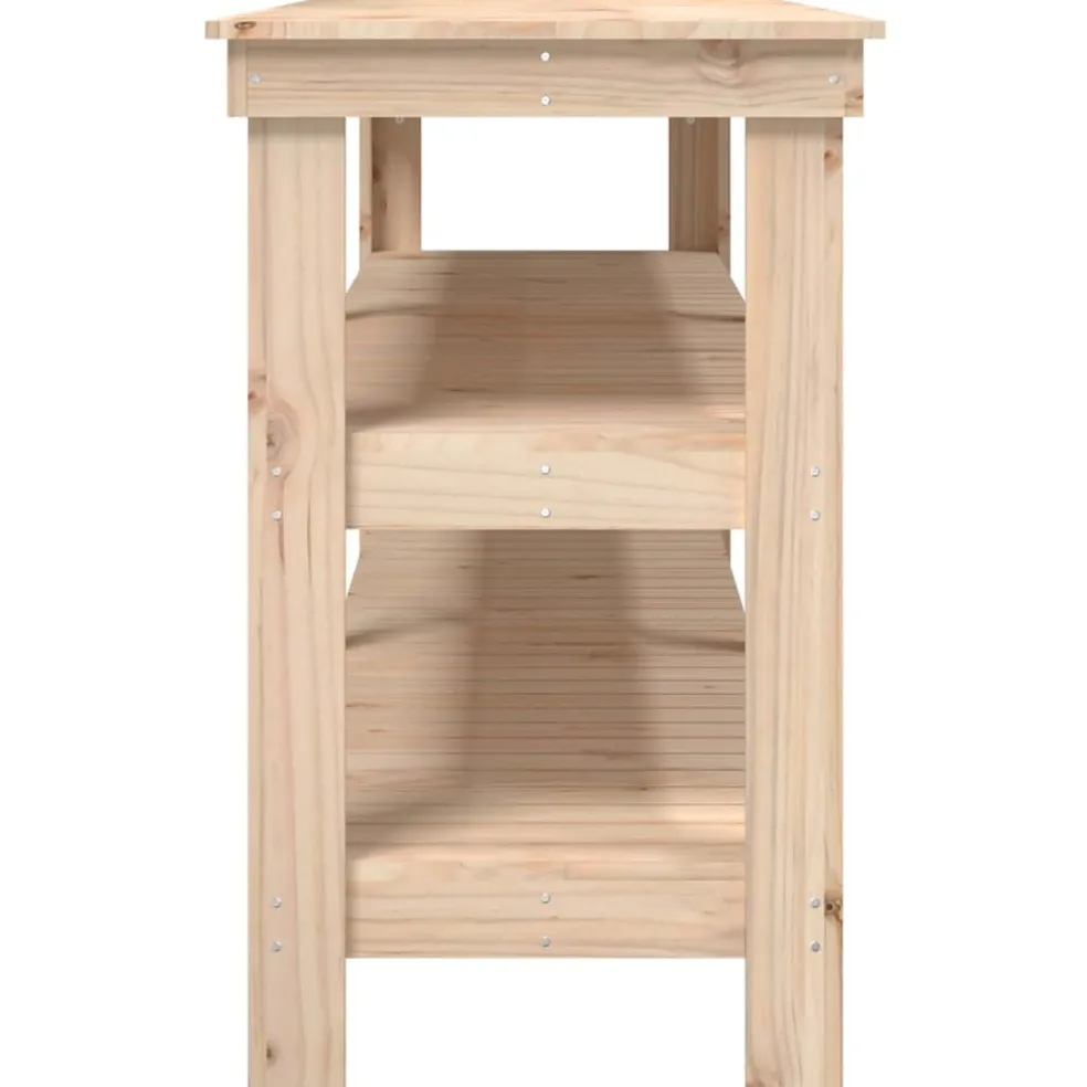 vidaXL Werkbank met plank Naturel 181 x 50 x 80 cm Massief grenenhout