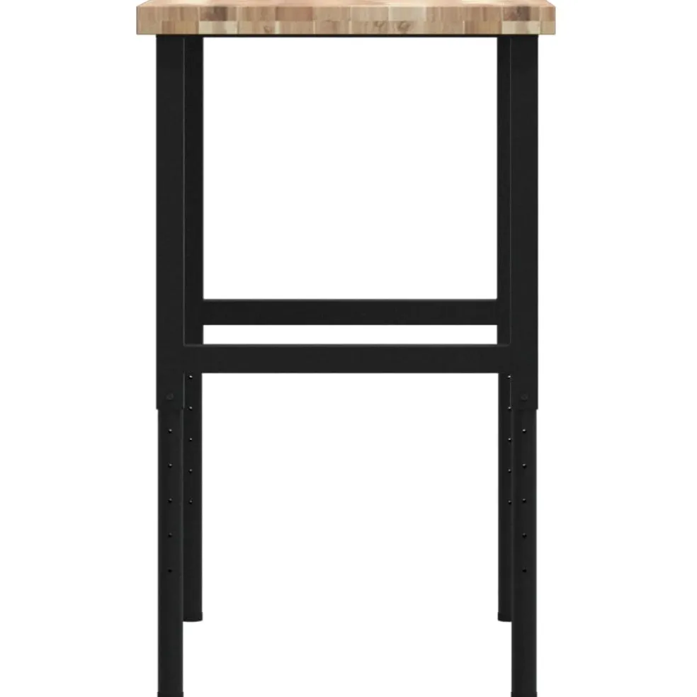 vidaXL Werkbank rechthoekig 80x60x(73-99,5) cm massief acaciahout
