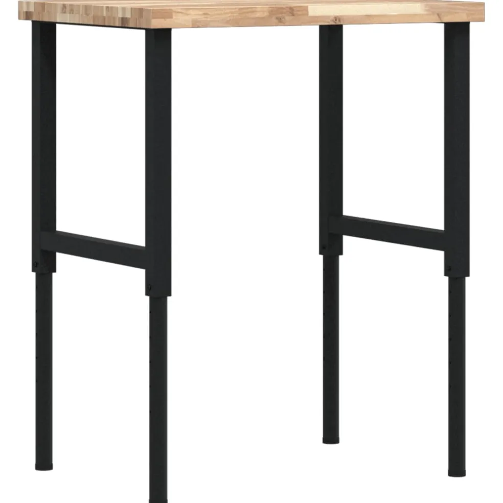 vidaXL Werkbank rechthoekig 80x60x(73-99,5) cm massief acaciahout