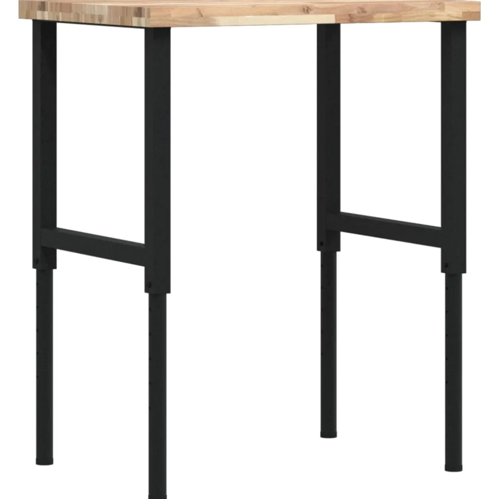 vidaXL Werkbank rechthoekig 80x60x(73-99,5) cm massief acaciahout