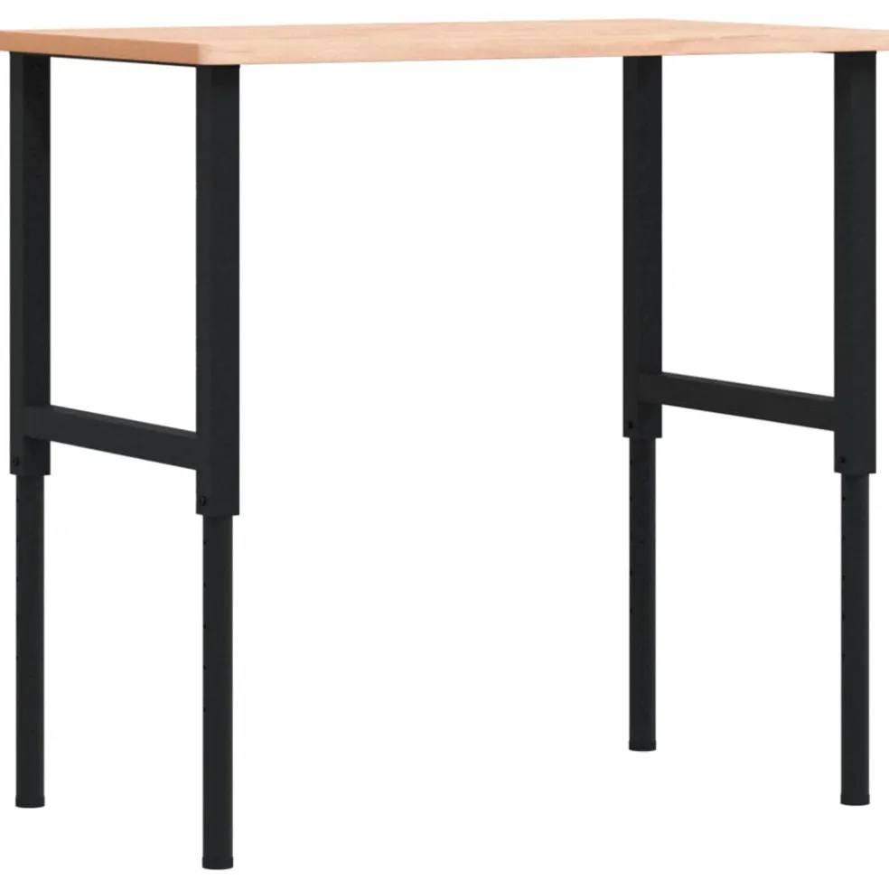 vidaXL Werkbank rechthoekig 100x60x(71,5-98) cm massief beukenhout
