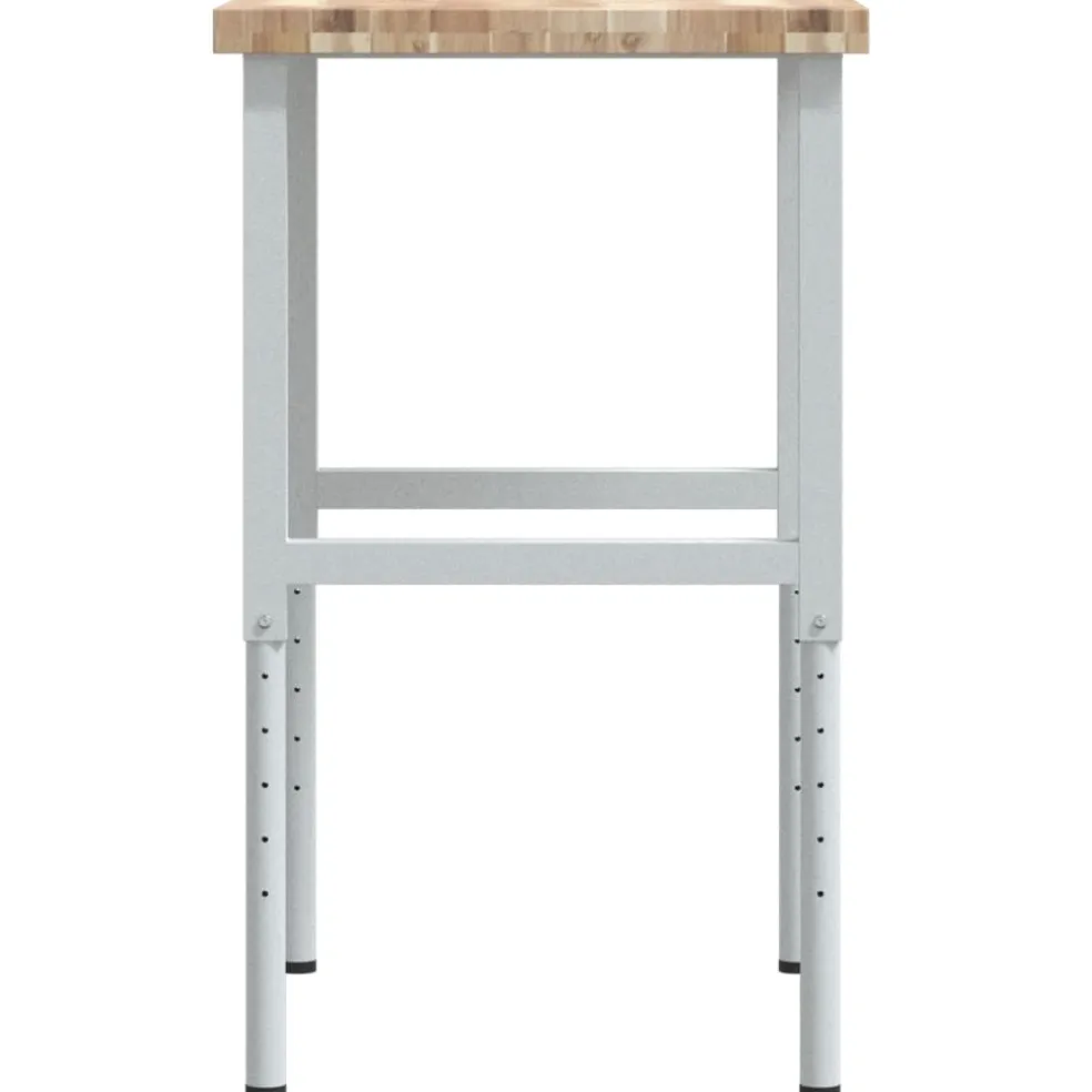 vidaXL Werkbank rechthoekig 80x60x(73-99,5) cm massief acaciahout