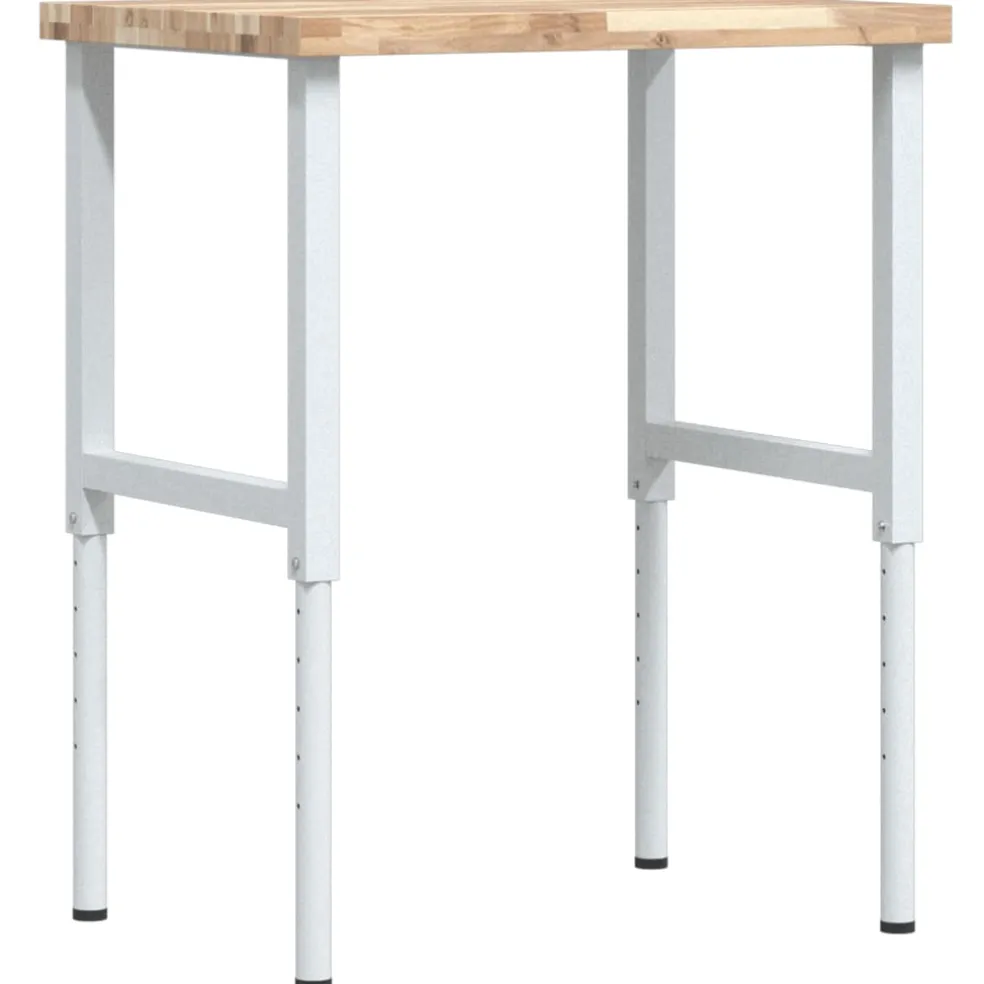 vidaXL Werkbank rechthoekig 80x60x(73-99,5) cm massief acaciahout