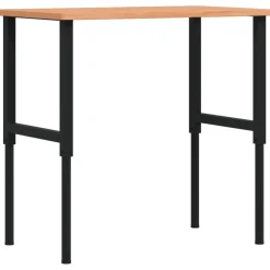 vidaXL Werkbank rechthoekig 100x60x(71,5-98) cm massief beukenhout