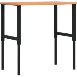 vidaXL Werkbank rechthoekig 100x60x(71,5-98) cm massief beukenhout