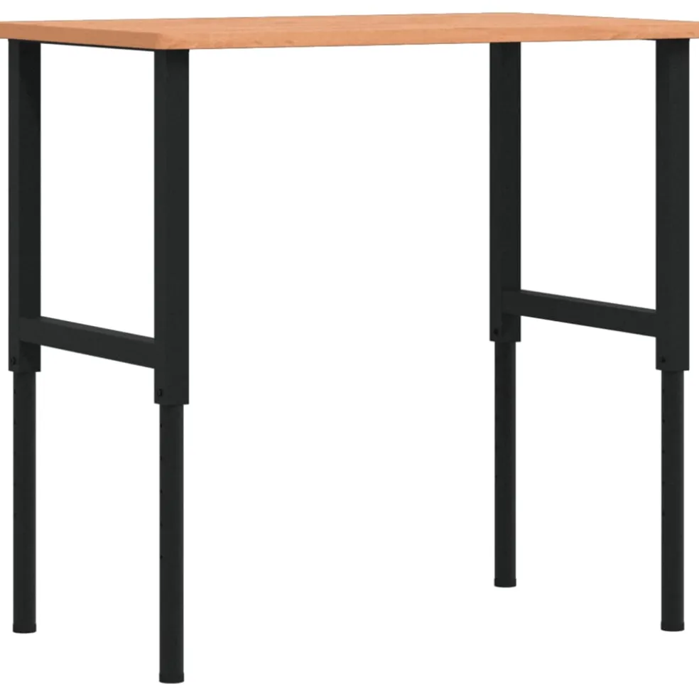 vidaXL Werkbank rechthoekig 100x60x(71,5-98) cm massief beukenhout