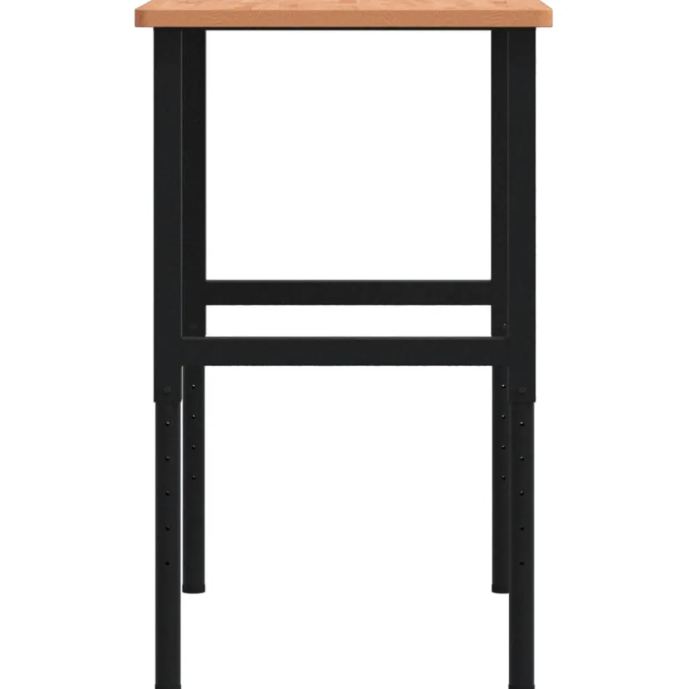 vidaXL Werkbank rechthoekig 100x60x(71,5-98) cm massief beukenhout