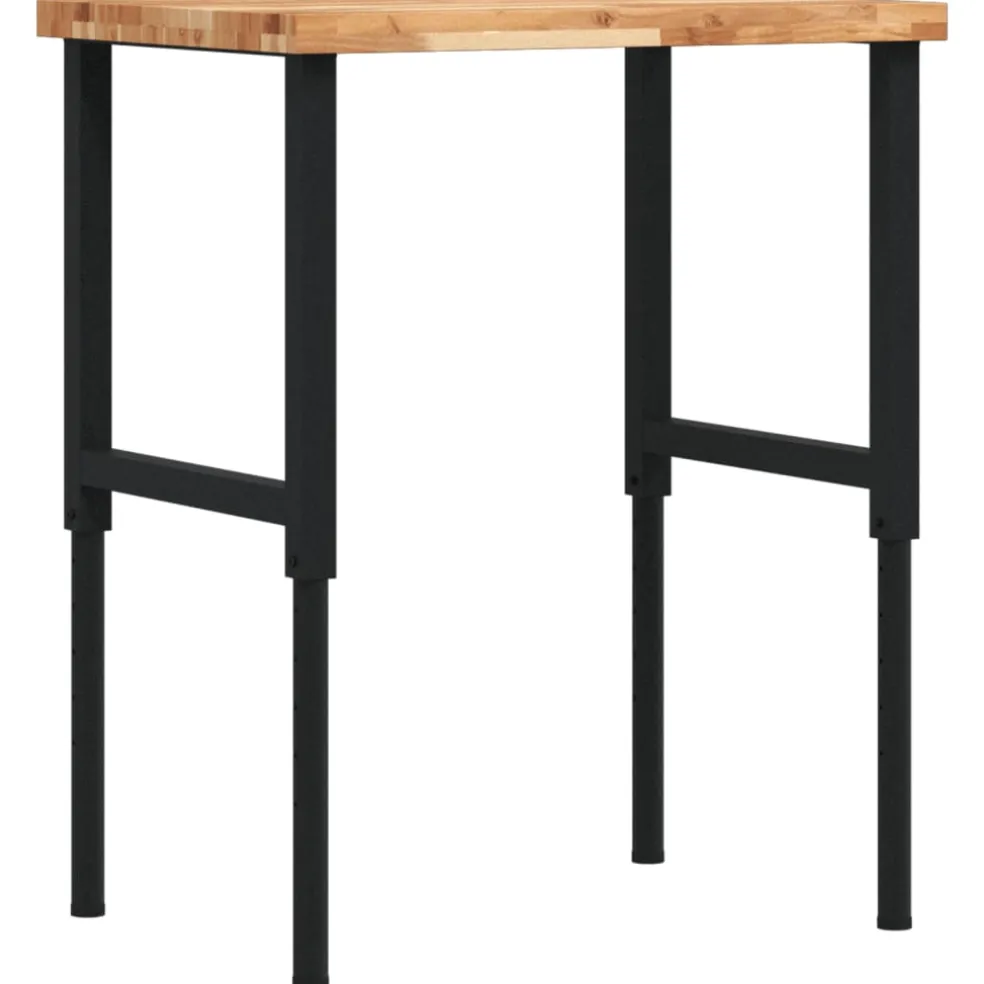 vidaXL Werkbank rechthoekig 80x60x(73-99,5) cm massief acaciahout