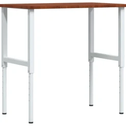 vidaXL Werkbank rechthoek 100x60x(71,5-98) cm eikenhout donkerbruin