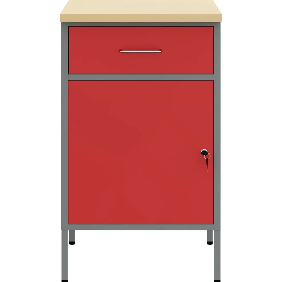 vidaXL Werkbank Rood en Grijs 50 x 55 x 85 cm Engineered hout en staal
