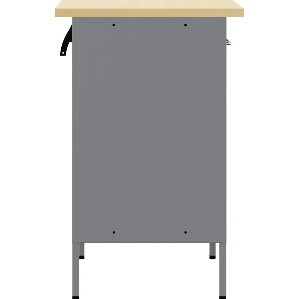 vidaXL Werkbank Rood en Grijs 50 x 55 x 85 cm Engineered hout en staal