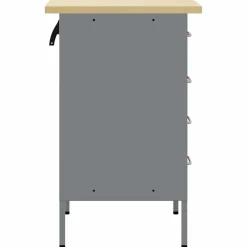 vidaXL Werkbank Rood en Grijs 50 x 55 x 85 cm Engineered hout en staal