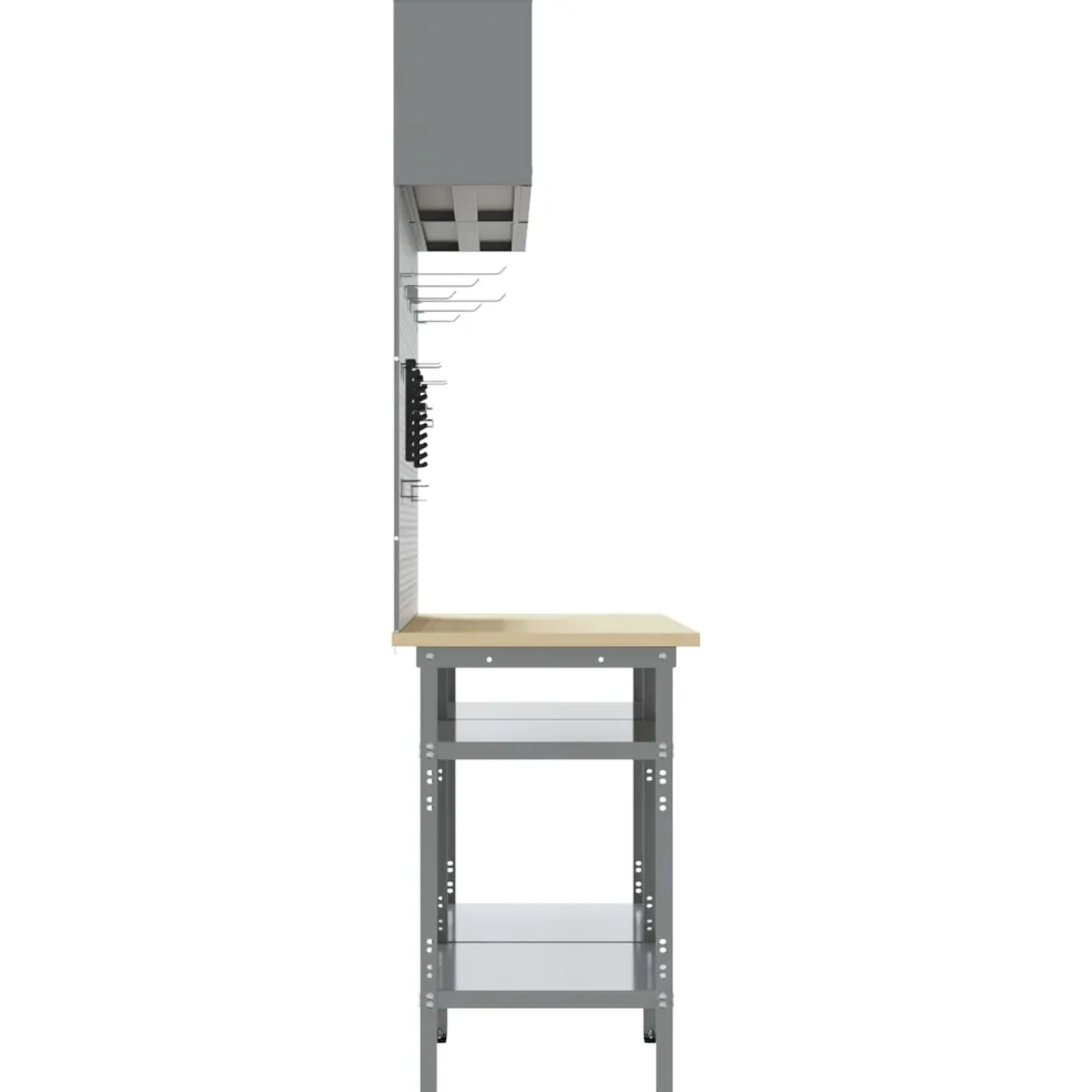 vidaXL Werkbankset 8 st Rood en Grijs Gepoedercoat staal