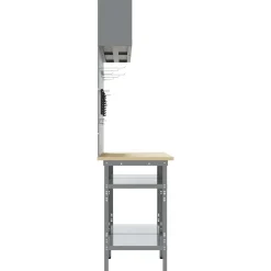 vidaXL Werkbankset 8 st Zwart en Grijs Gepoedercoat staal