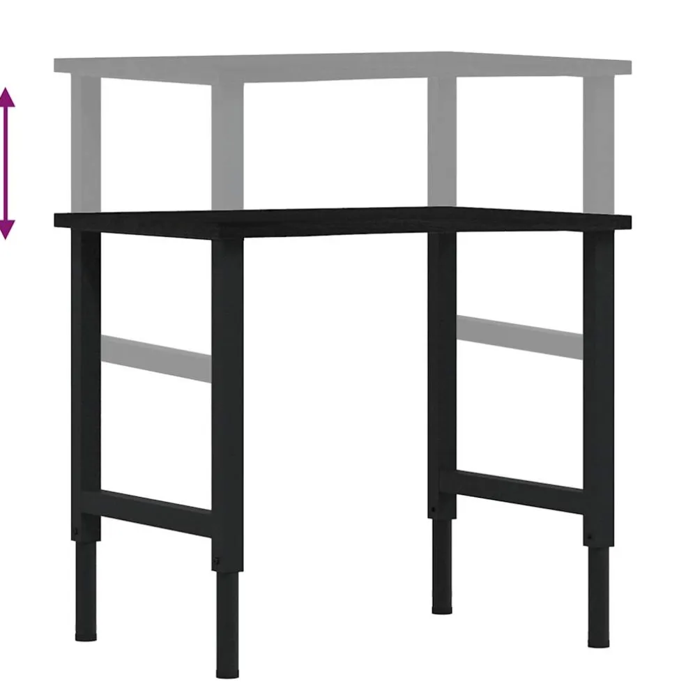 vidaXL Werkbank 80x60x(71,5-98) cm eikenhout donkerbruin