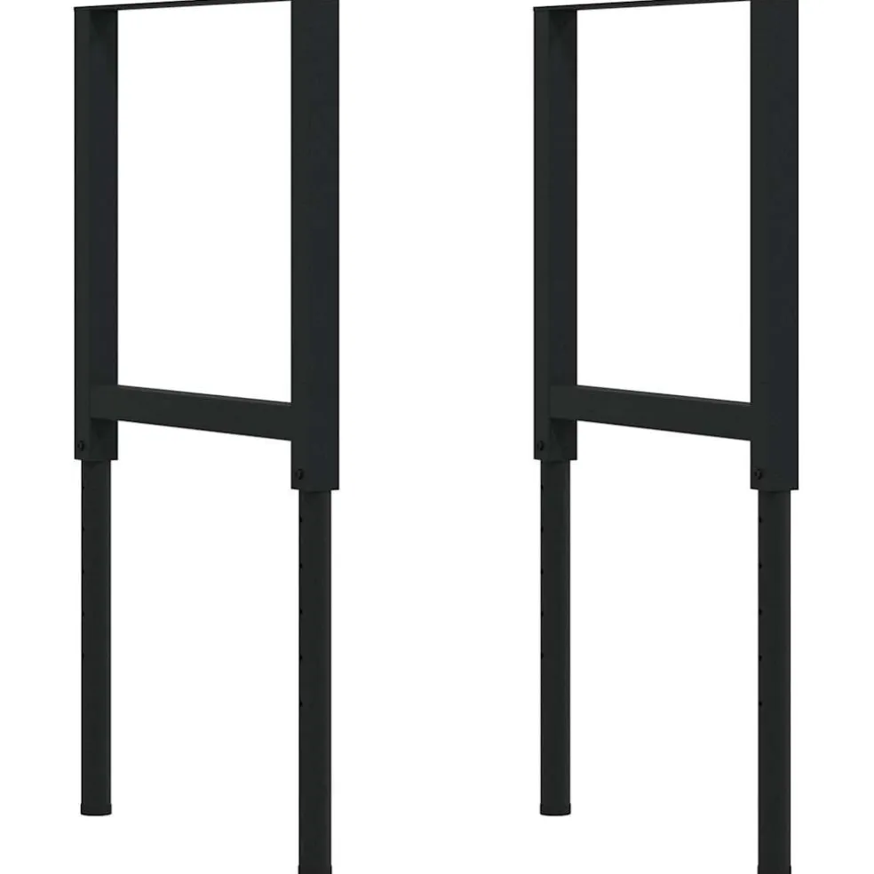 vidaXL Werkbank 80x60x(71,5-98) cm massief eikenhout