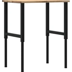 vidaXL Werkbank 80x60x(71,5-98) cm massief eikenhout