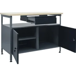 vidaXL Werkbank 120x60x85 cm staal zwart